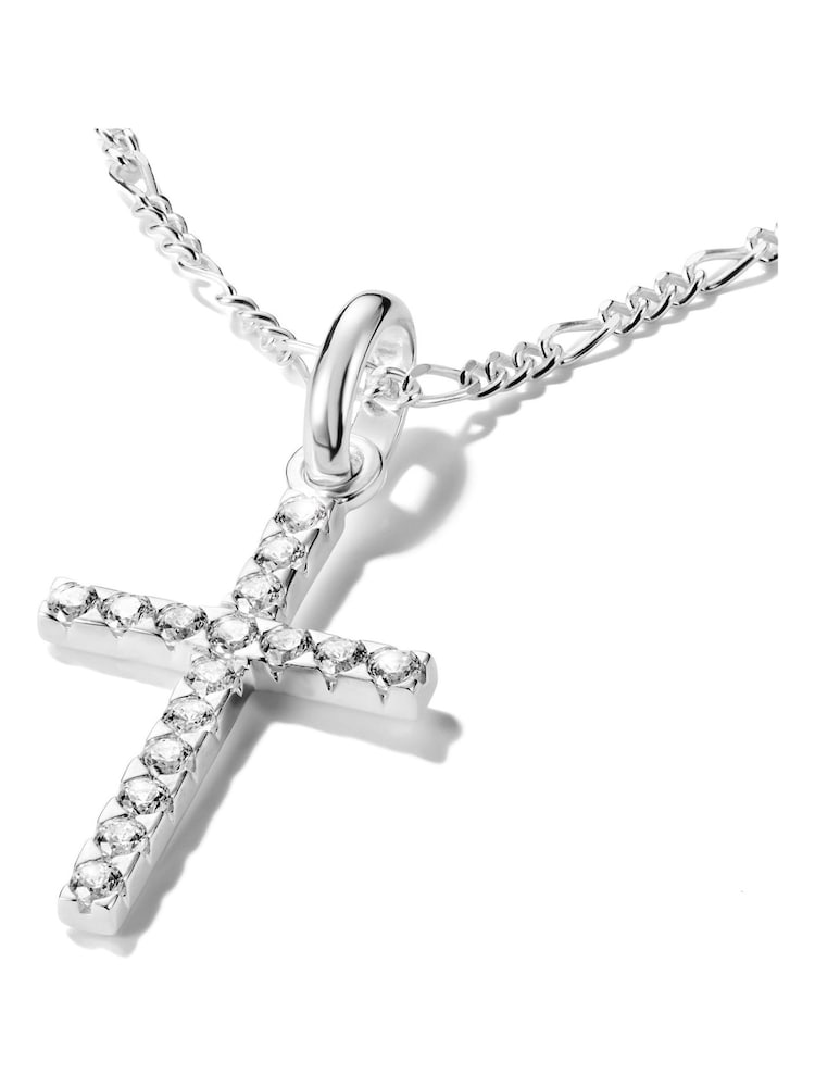 Thomas Sabo Silver Plated Charm Connect Cross With Stones Pendant - Image 2 of 4