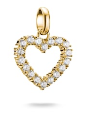 Thomas Sabo Gold Plated Charm Connect Heart With White Stones Pendant - Image 1 of 4