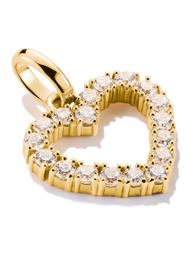 Thomas Sabo Gold Plated Charm Connect Heart With White Stones Pendant - Image 2 of 4