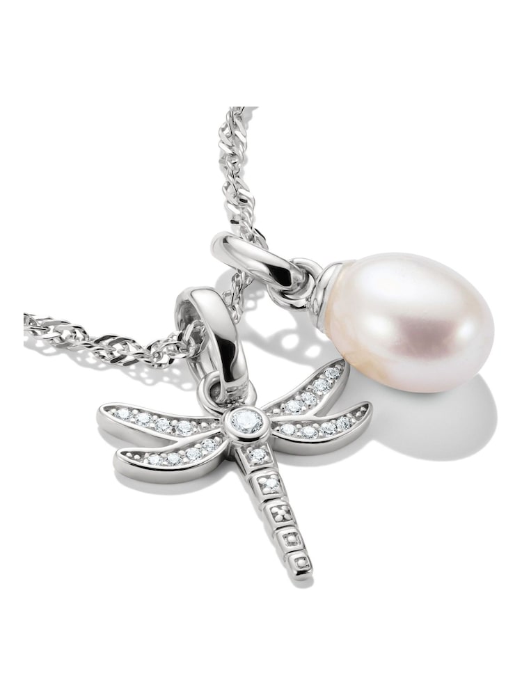 Thomas Sabo Silver Tone Charm Connect Freshwater Pearl Pendant - Image 2 of 4 Thomas Sabo Silver Tone Charm Connect Freshwater Pearl Pendant - Image 2 of 4