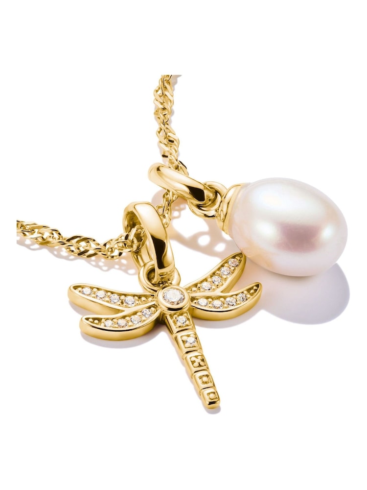 Thomas Sabo Gold Tone Charm Connect Freshwater Pearl Pendant - Image 2 of 4