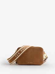 بني - Ted Baker SHAYANN - حقيبة كاميرا تعلق حول الجسم من الشمواه البني - Image 1 of 1