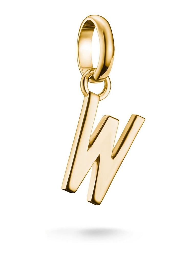 Thomas Sabo Gold Charm Connect Letter W Pendant - Image 1 of 3 Thomas Sabo Gold Charm Connect Letter W Pendant - Image 1 of 3