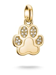 Thomas Sabo Gold Plated Charm Connect Paw Pendant With Stones - Image 1 of 4