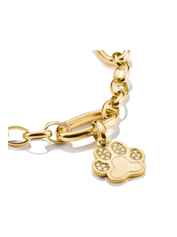 Thomas Sabo Gold Plated Charm Connect Paw Pendant With Stones - Image 2 of 4