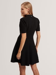 Ted Baker Black RONDAA - Mini Short Sleeve Knitted Polo Dress - Image 2 of 5
