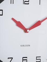 Karlsson Bright Red Modern Factory Octagon Wall Clock - Image 4 of 4