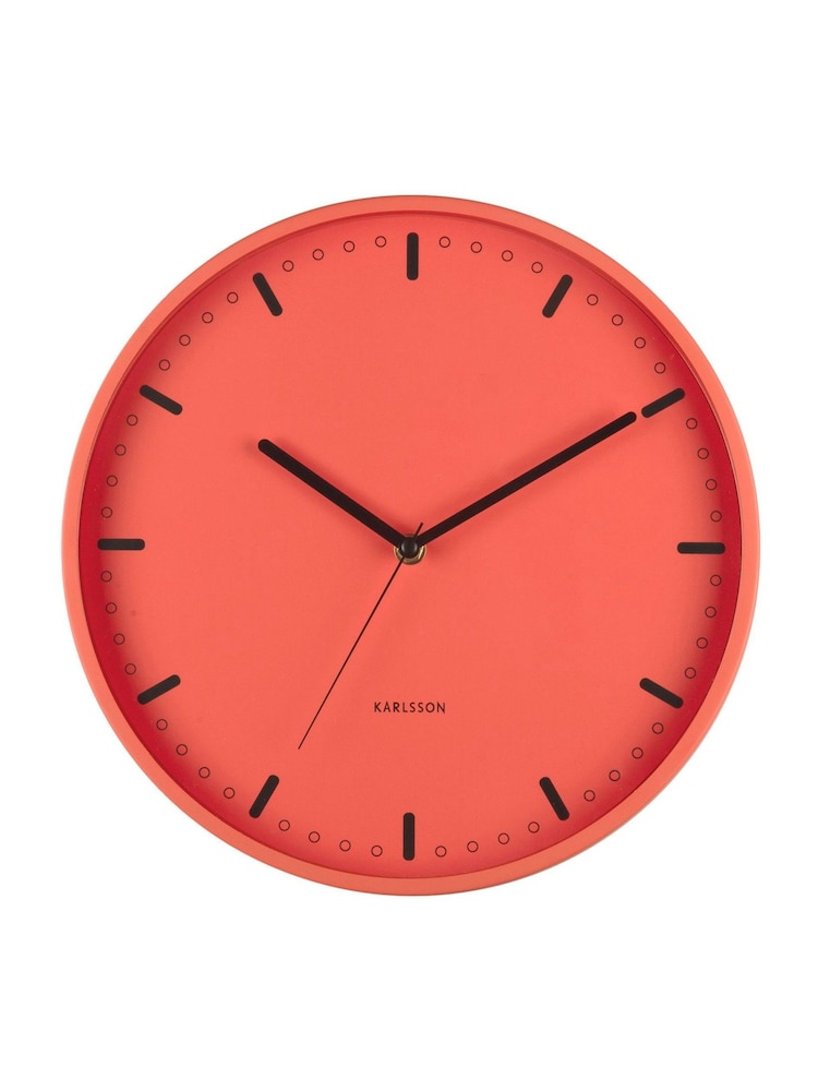 Present Time Brilliant Orange Cool Retro Wall Clock - Image 2 of 5 Present Time Brilliant Orange Cool Retro Wall Clock - Image 2 of 5