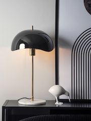 Leitmotiv Black Waved Dome Table Lamp - Image 1 of 3