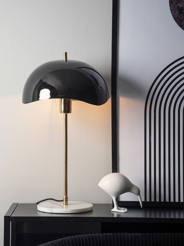 Present Time Black Waved Dome Table Lamp - Image 1 of 3 Present Time Black Waved Dome Table Lamp - Image 1 of 3