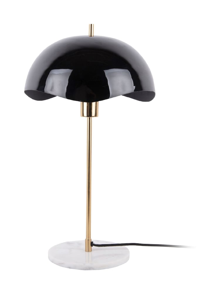 Present Time Black Waved Dome Table Lamp - Image 2 of 3 Present Time Black Waved Dome Table Lamp - Image 2 of 3