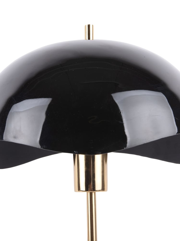 Present Time Black Waved Dome Table Lamp - Image 3 of 3 Present Time Black Waved Dome Table Lamp - Image 3 of 3
