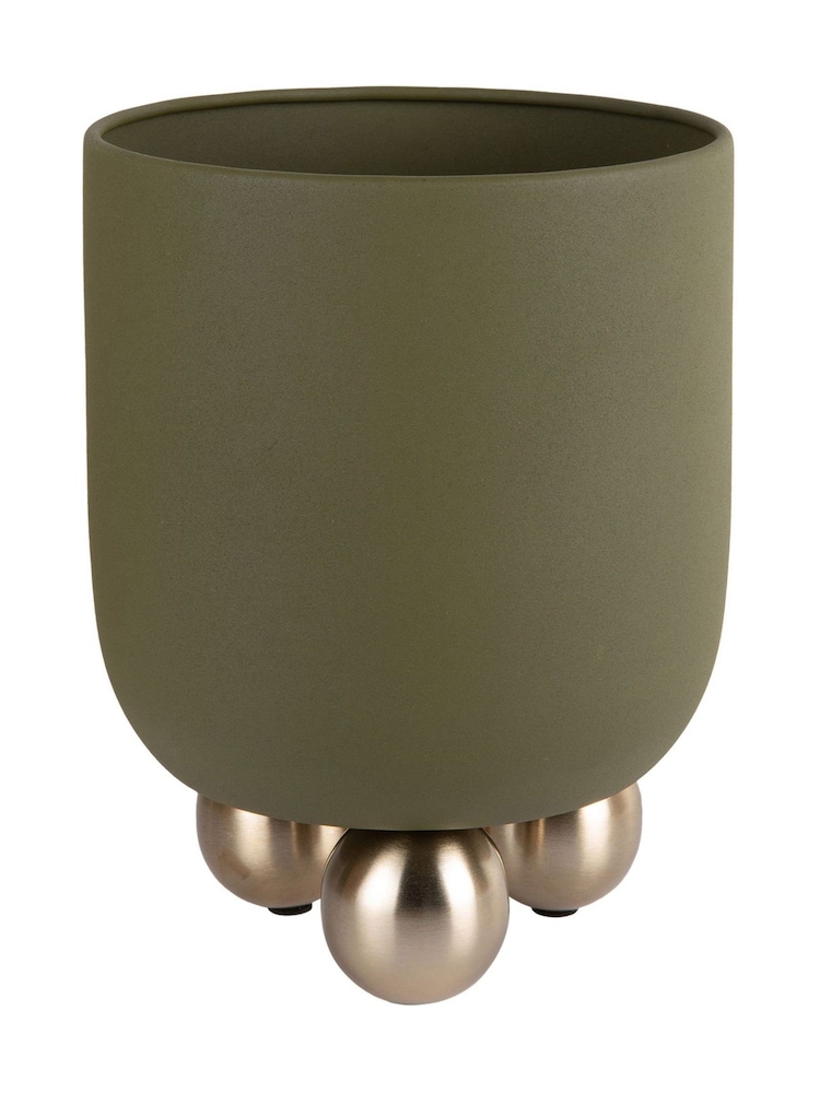 Present Time Green Large Estilo Plant Pot - Image 2 of 2 Present Time Green Large Estilo Plant Pot - Image 2 of 2
