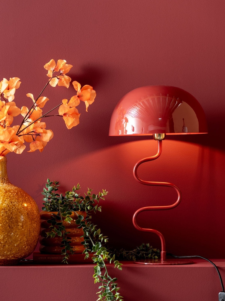 Present Time Red Twist Table Lamp - Image 1 of 4 Present Time Red Twist Table Lamp - Image 1 of 4