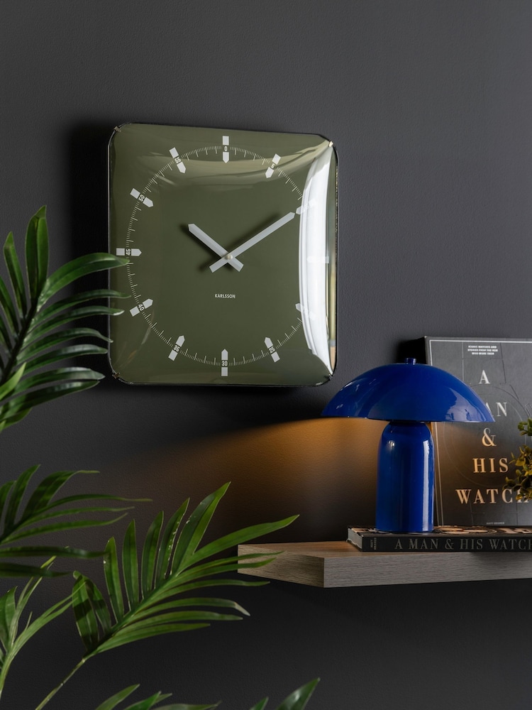Present Time Green Sucinto Dome Wall Clock - Image 1 of 5 Present Time Green Sucinto Dome Wall Clock - Image 1 of 5