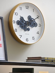 Karlsson Yellow and Blue Open Gear Wall Clock - Image 1 of 5
