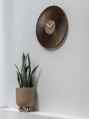 Present Time Mocha Brown Cascara Wall Clock - Image 1 of 4