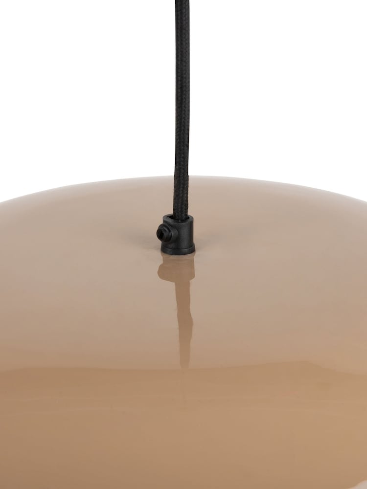 Present Time Soft Brown Waved Large Pendant Lamp - Image 3 of 3 Present Time Soft Brown Waved Large Pendant Lamp - Image 3 of 3