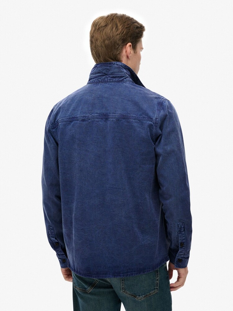 Superdry Blue Merchant Military Overshirt - Image 2 of 7 Superdry Blue Merchant Military Overshirt - Image 2 of 7