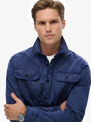 Superdry Blue Merchant Military Overshirt - Image 4 of 7