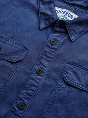 Superdry Blue Merchant Military Overshirt - Image 6 of 7