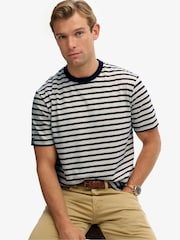 Superdry White The Merchant Store- Stripe T-Shirt - Image 3 of 7