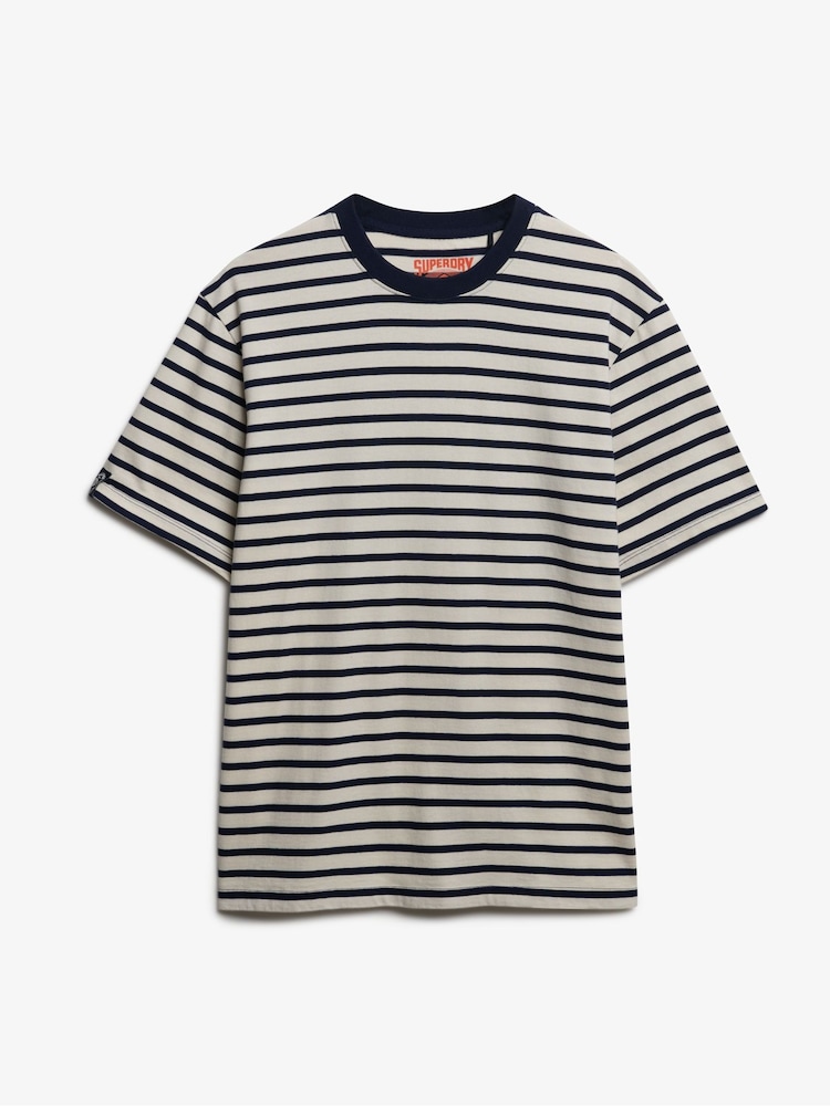 Superdry White The Merchant Store- Stripe T-Shirt - Image 7 of 7