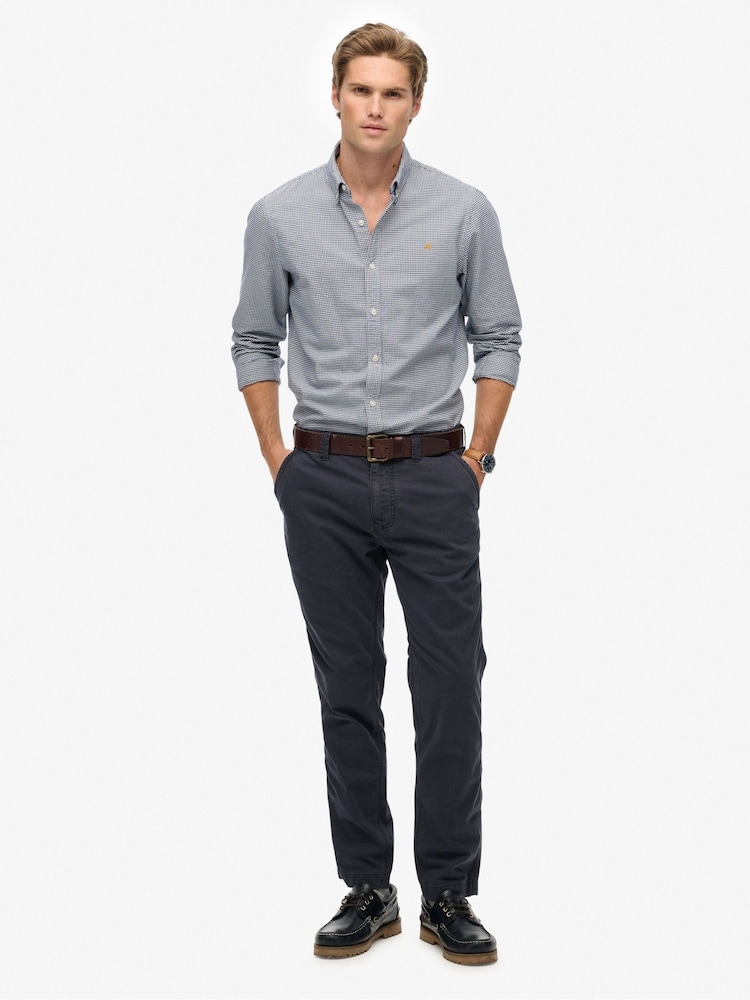 Superdry Blue Utility Chino Trousers - Image 1 of 8 Superdry Blue Utility Chino Trousers - Image 1 of 8