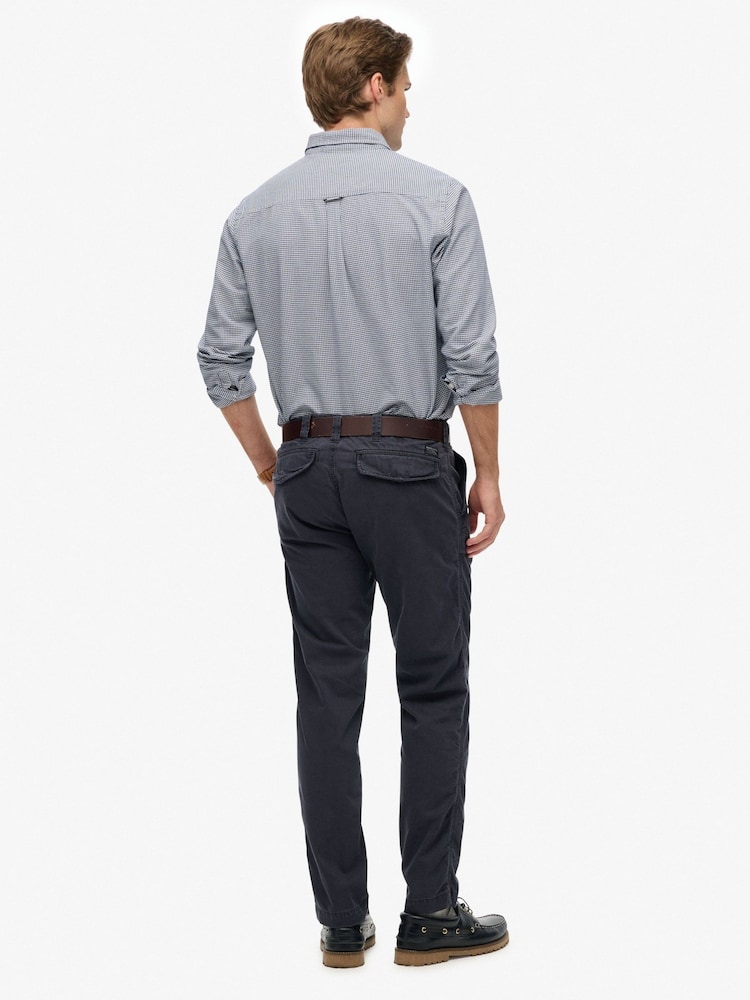 Superdry Blue Utility Chino Trousers - Image 2 of 8 Superdry Blue Utility Chino Trousers - Image 2 of 8