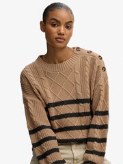 Superdry Nude Cable Crew Neck Jumper - Image 4 of 5