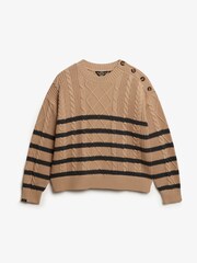 Superdry Nude Cable Crew Neck Jumper - Image 5 of 5