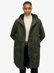 Superdry Green Military Borg Fishtail Parka - Image 1 of 8