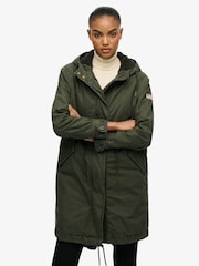 Superdry Green Military Borg Fishtail Parka - Image 3 of 8