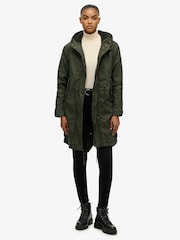 Superdry Green Military Borg Fishtail Parka - Image 4 of 8