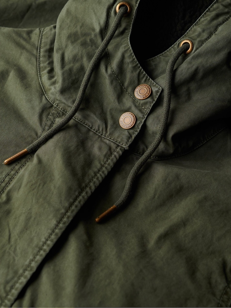 Superdry Green Military Borg Fishtail Parka - Image 8 of 8