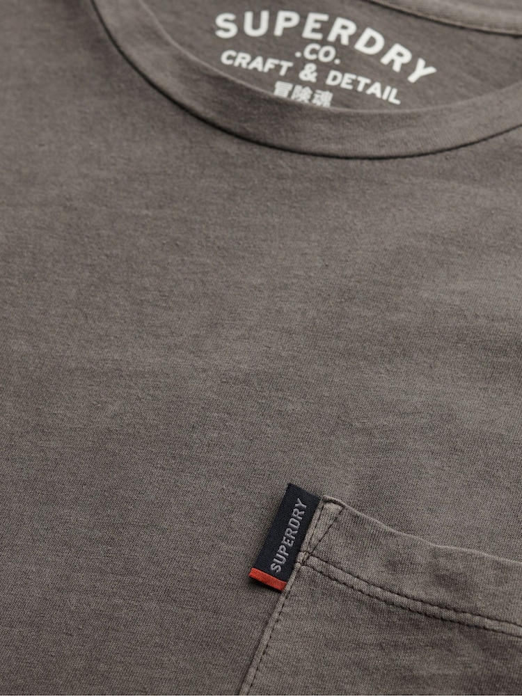 Superdry Blue Classic Essential Pocket T-Shirt - Image 7 of 7
