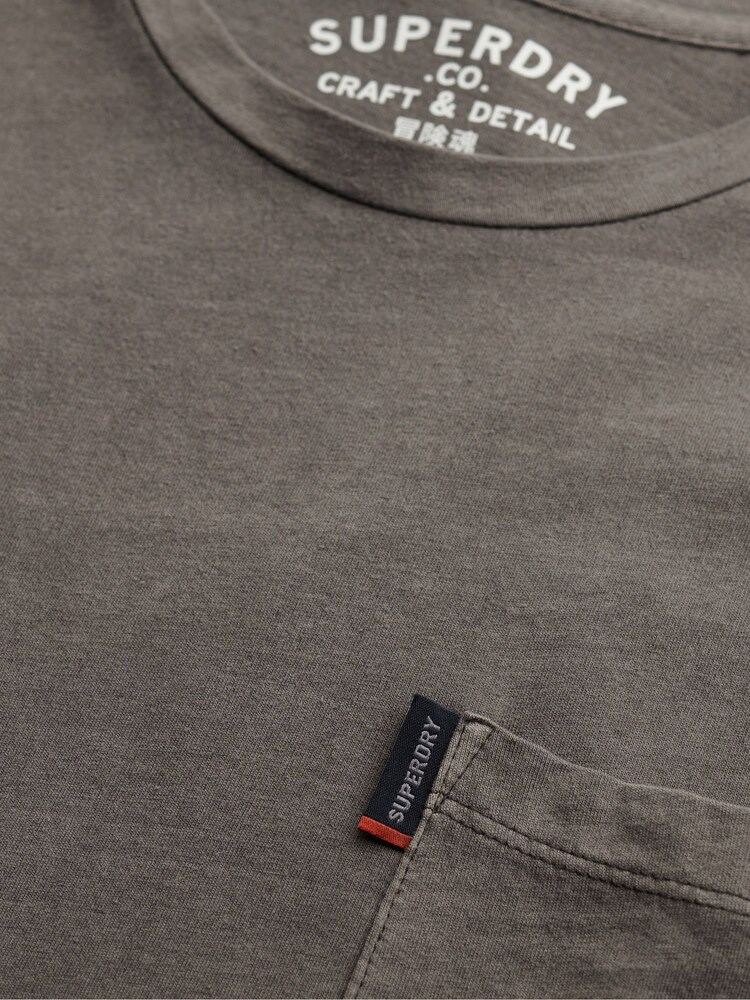 Superdry Blue Classic Essential Pocket T-Shirt - Image 7 of 7 Superdry Blue Classic Essential Pocket T-Shirt - Image 7 of 7