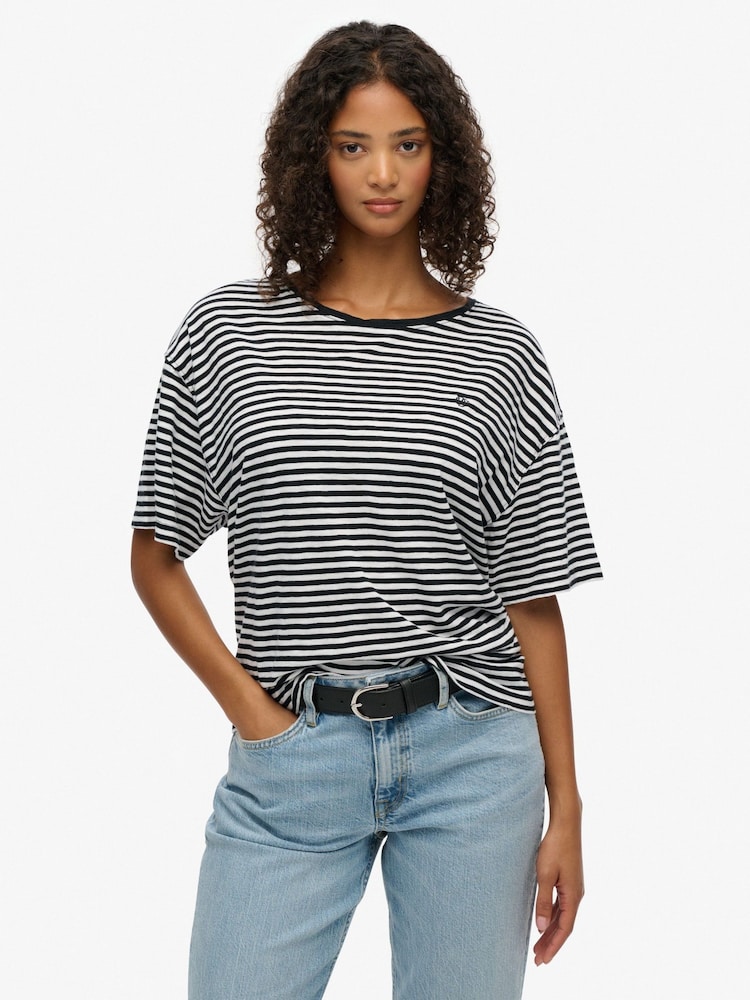 Superdry Black Studios Dropped Shoulder T-Shirt - Image 1 of 7