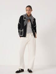 Hush Black Wool Blend Whipstitch Trim Shirt Jacket - Image 2 of 6