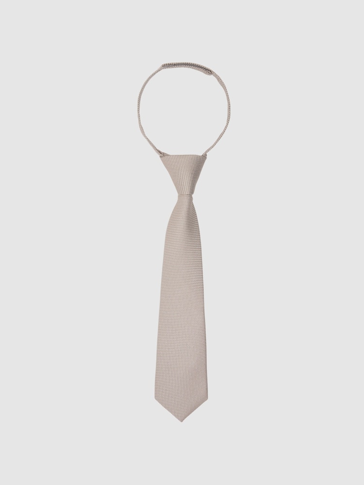 Reiss Champagne Ceremony Boys Silk Textured Tie - Image 1 of 3