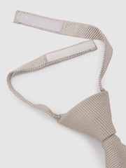 Reiss Champagne Ceremony Boys Silk Textured Tie - Image 2 of 3