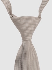 Reiss Champagne Ceremony Boys Silk Textured Tie - Image 3 of 3