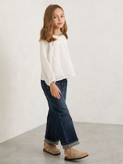 Reiss White Elle 13-14 yrs Cheesecloth Textured Blouse - Image 3 of 5