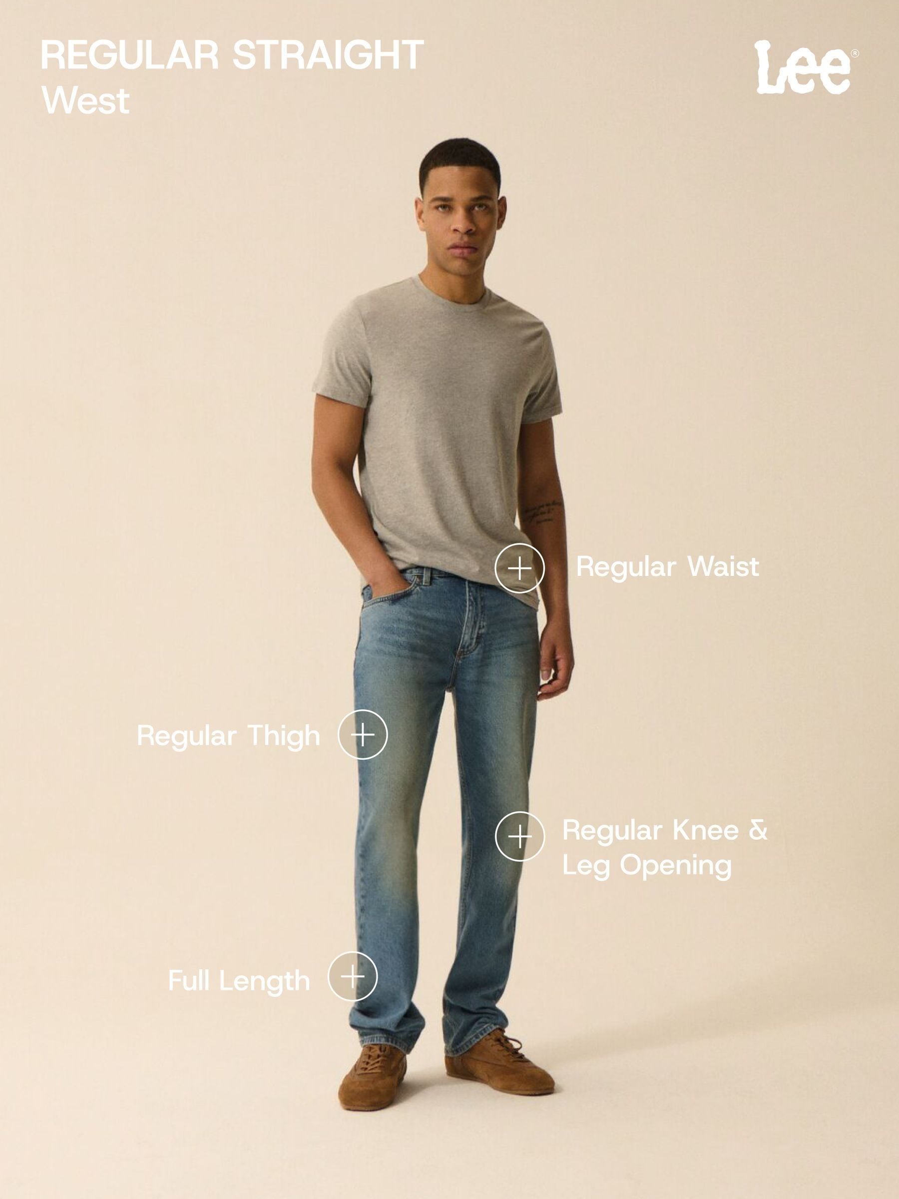 Leeです！ Buy Lee Denim Blue West Regular Straight Fit Jeans from Next South