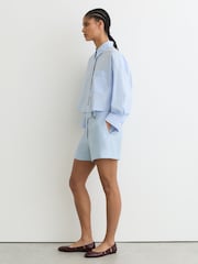 Reiss Burgundy Leona Leather Cut-Out Ballet Flats - Image 6 of 6