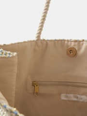Accessorize Blue Woven Metallic Shopper Bag - Image 2 of 2