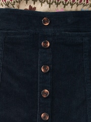 Monsoon Blue Jamie Button Corduroy Midi Skirt - Image 5 of 5