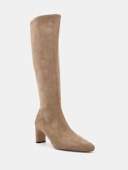 Novo Natural Regular Fit GAZE Slim Block Heel Chisel Toe Stretch Knee Boot - Image 4 of 5