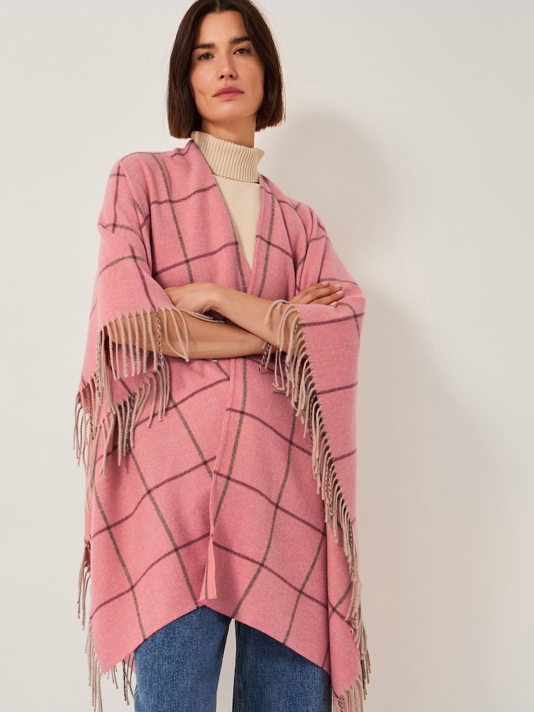 Monsoon Pink Ambi Blanket Check Coverup - Image 1 of 5