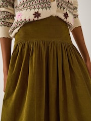 Monsoon Green Jenny Corduroy Midi Skirt - Image 5 of 5